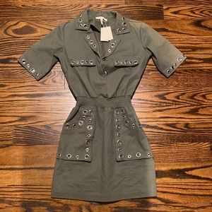 Maje Army Green Mini Dress (Size XS)